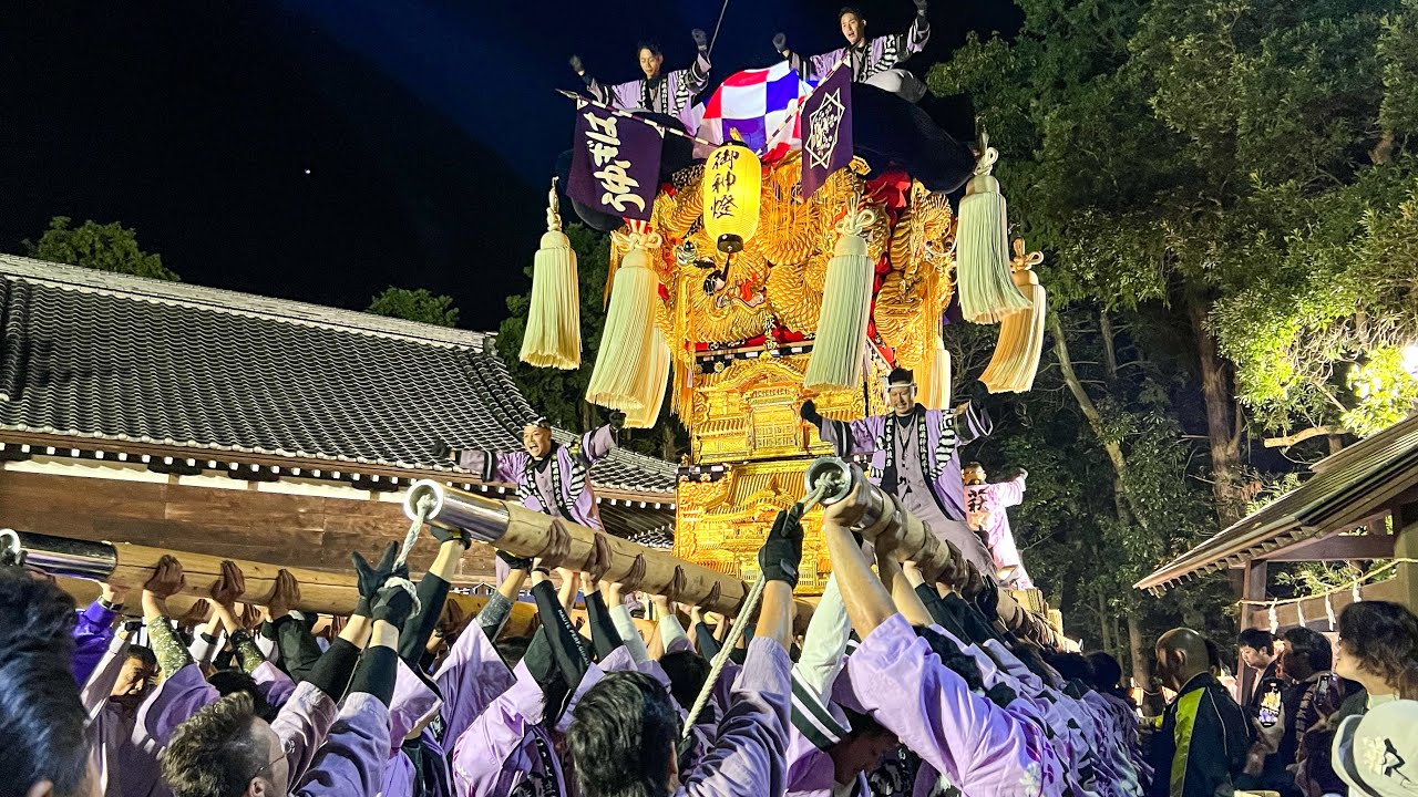 R5.10.16 萩生西太鼓台 AM4時 萩岡神社宮参り 新居浜太鼓祭り