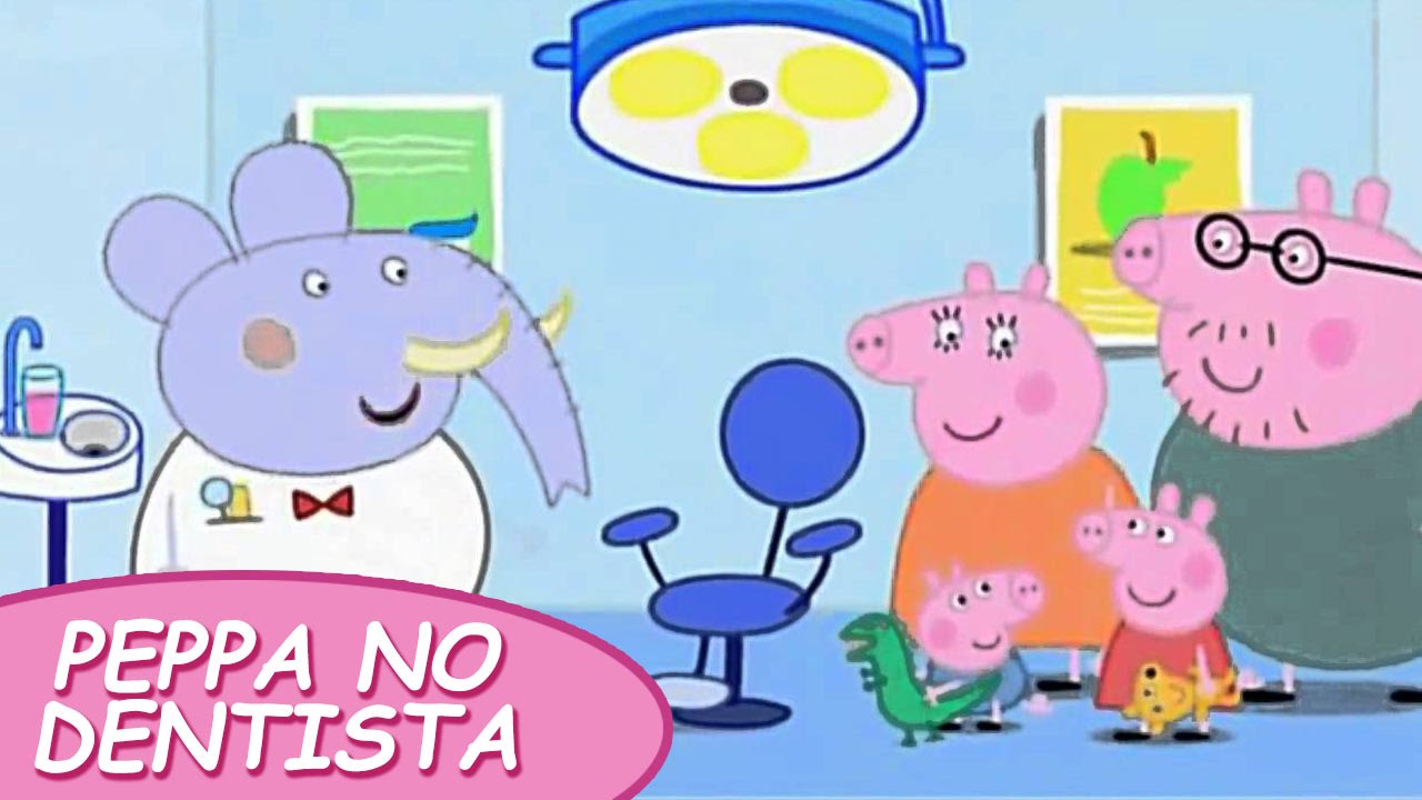 Vamos desenhar e colorir a Peppa Pig no consultório do dentista