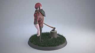 Lumberjack 3D Character modeling texturing 3DsMax