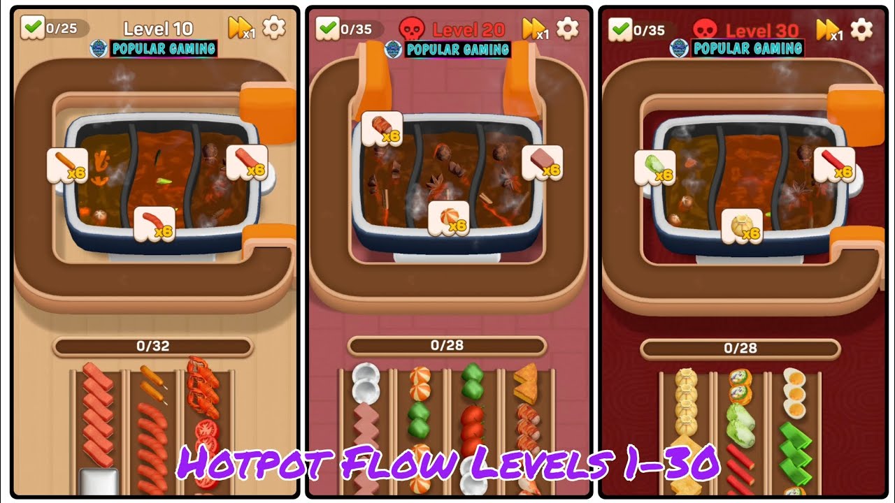 Hotpot Flow: Food Games Level 1-30: Gameplay Solution