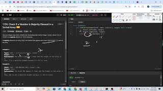 Leetcode 1150. Check If a Number Is Majority Element in a Sorted Array (binary search)