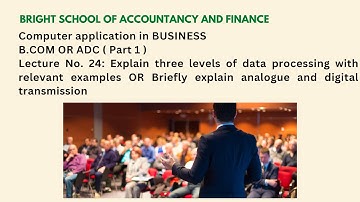 Computer application in business | B.COM OR ADC (Part 1) | Past papers Solved | Lecture: No 24