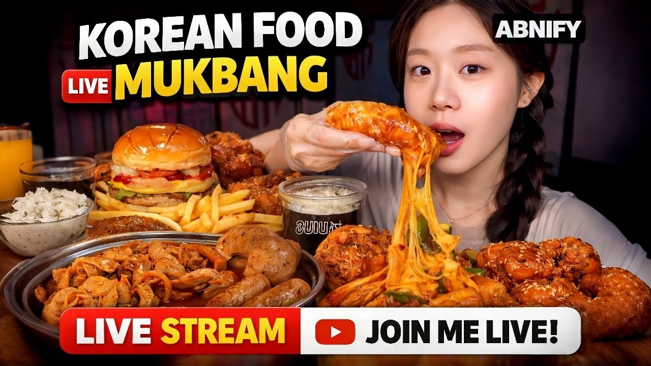 ASMR Eating Spicy Noodles & Chicken 🍜🔥 | Live Mukbang | Eating Show
