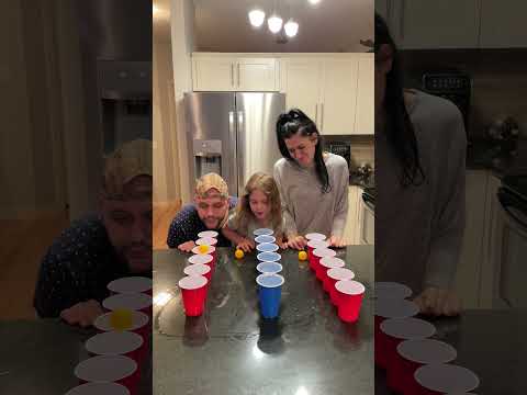 Blow the ball in the water challenge Mom Dad and Sierra #shorts