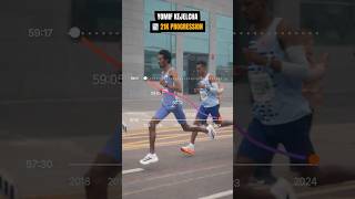 📉 Yomif Kejelcha Half Marathon Progression. Next race tomorrow Valencia Half Marathon