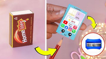 DIY Cute phone pencil sharpener with matchbox || How to make pencil sharpener box from matchbox