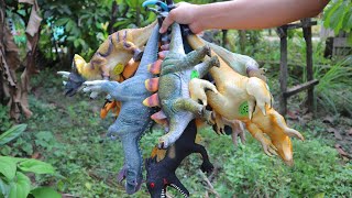 SERU Berburu Mainan Dinosaurus Anak, Allosaurus, Brontosaurus, Stegosaurus, Brachiosaurus Part467