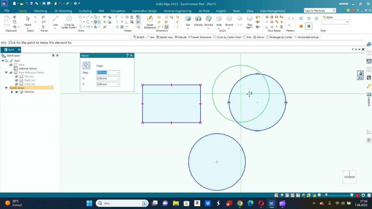 Solid Edge 2023 Eğitim Videoları -Sketch Komutları-10- Move Ve Rotate (Taşıma ve Döndürme) Komutları