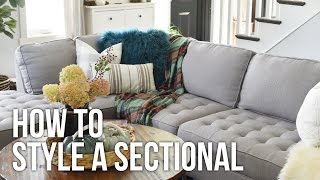 decorating sectional with pillows