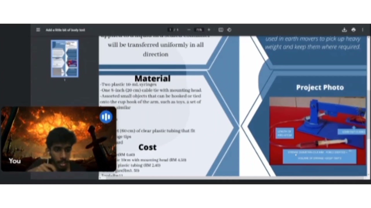 DBS10012 Eng.Science //Mini project (Hydraulic crane)