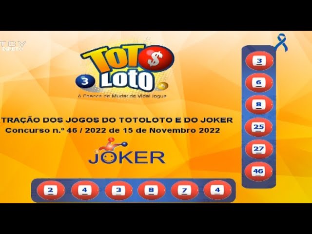 Extraccao Totoloto E Do Joker 15 Novembro 22 Youtube