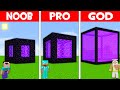 WHO BUILD BETTER GIANT PORTAL CUBE HOUSE NOOB vs PRO vs GOD?!