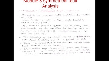 Module 5 symmetrical fault analysis