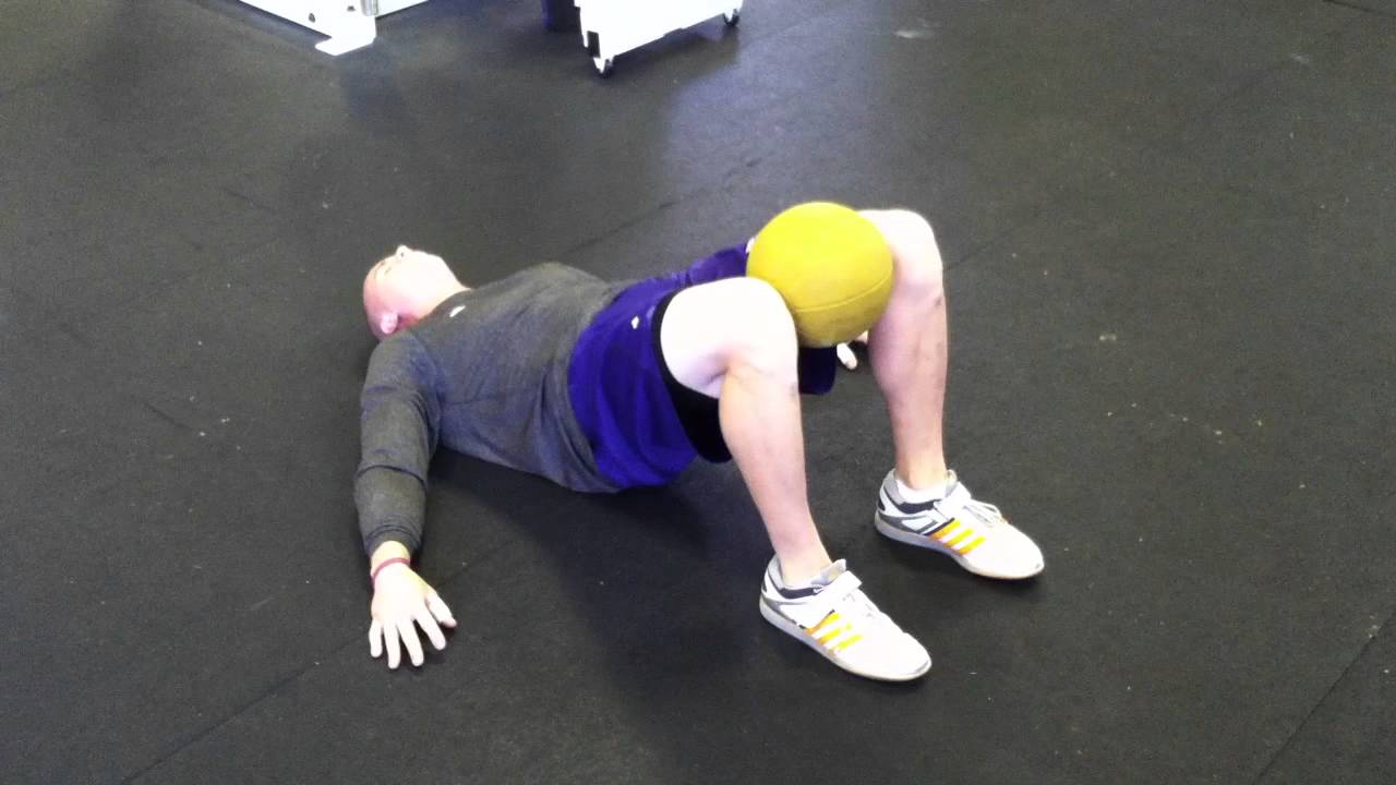 Hip Bridge (w/ Med Ball Squeeze) YouTube