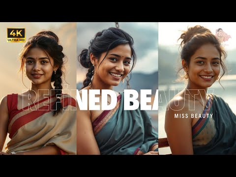 [4K] Real AI Lookbook Model | Indian Woman in Graceful Half Saree by a Peaceful Lake