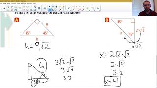 Geometry Lesson 8-2 -- Special Right Triangles