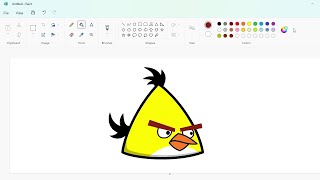 How to draw Chuck (Angry Birds) using MS Paint | How to draw on your computer screenshot 3