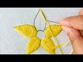 Hand Embroidery, Flower Embroidery Tutorial, Easy Flower Embroidery Design, Easy Fishbone Stitch