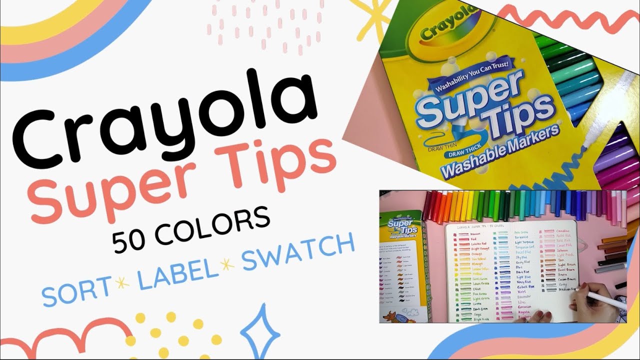 100 Super Tips Color Names! Swatch and Color Charts for Crayola