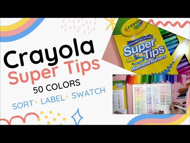 100 Super Tips Color Names! Swatch and Color Charts for Crayola Super Tips  Markers 