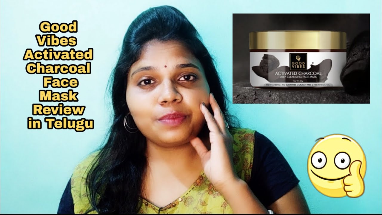 Good Vibes Activated Charcoal Face Mask Review in Telugu Deep Cleansing Tan Removal Face Mask
