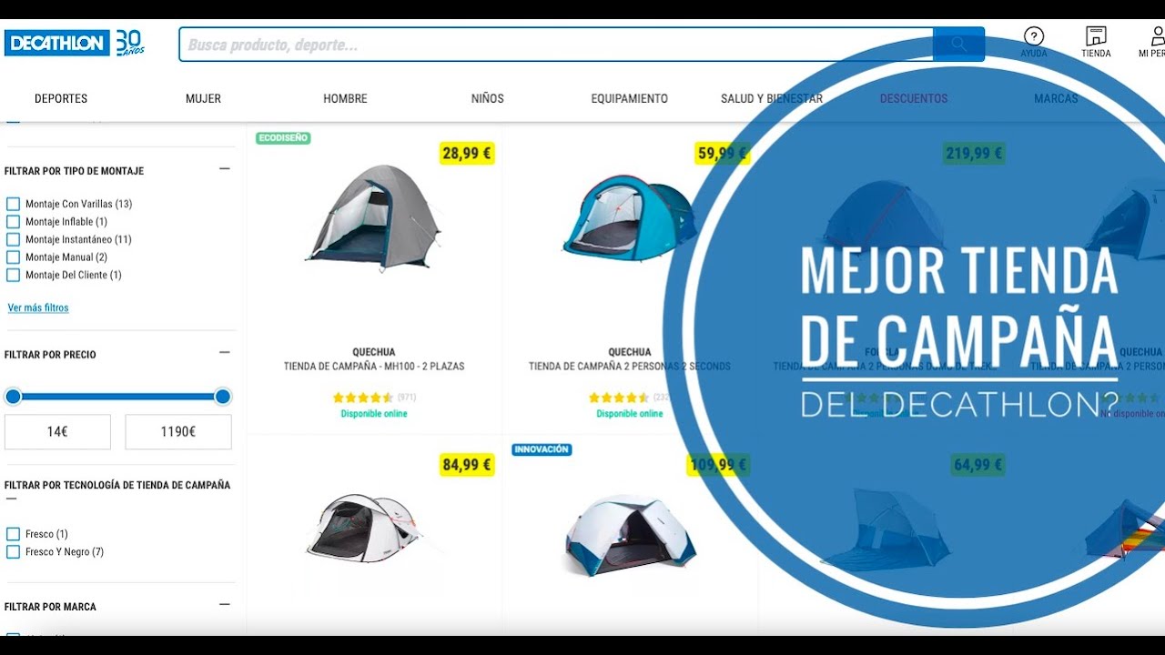 ANALIZANDO las TIENDAS DE CAMPAÑA del DECATHLON. CUÁL es la YouTube