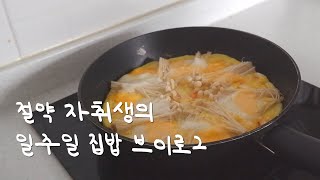 자취생 절약 집밥 vlog • 이번주 식비 13,100원~! • 알차게 집밥🍚 해먹고 돈 모으자!! • 참치쌈장비빔밥, 두부면굴소스볶음,두부면 파스타, 계란 피자, 복숭아