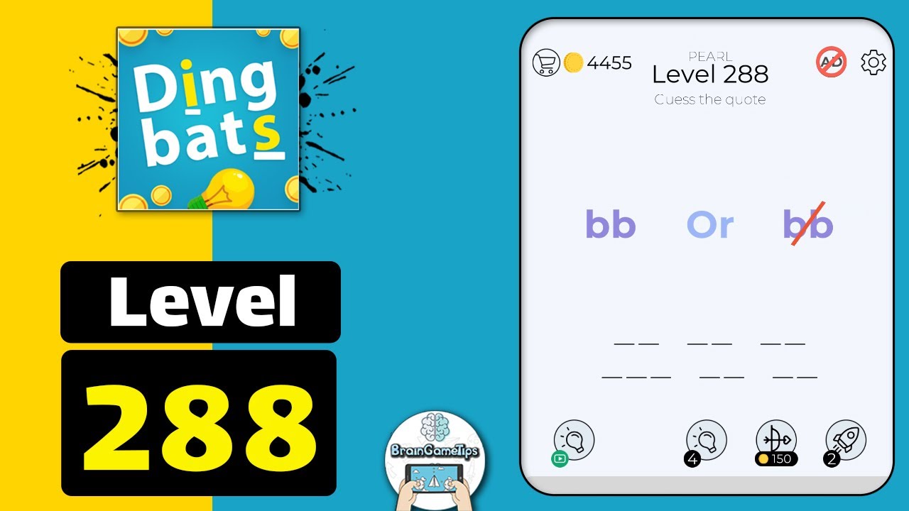 Dingbats - Word Games & Trivia - Level 288 Bb Or Bb Answer