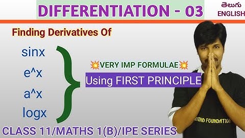 DIFFERENTIATION 03/Derivatives of imp functions using first principle