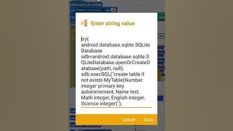 Saving List Map Data to SQLite Database using Sketchware