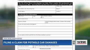 How to file a claim for pothole damage