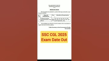 SSC CGL Exam Date Out|| SSC CGL 2025 Exam || #ssccgl #ssc #cgl2025