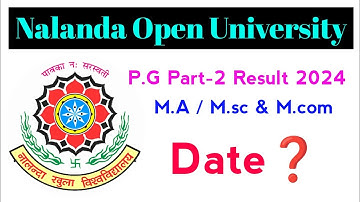 NOU PG Part 2 Result || Nalanda Open University Result 2024 || PG Result || NOU Master Degree Result