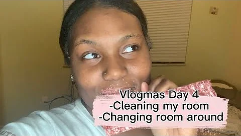 Vlogmas Day 4 | Clean up w/ me| Change room around | Room tour + more