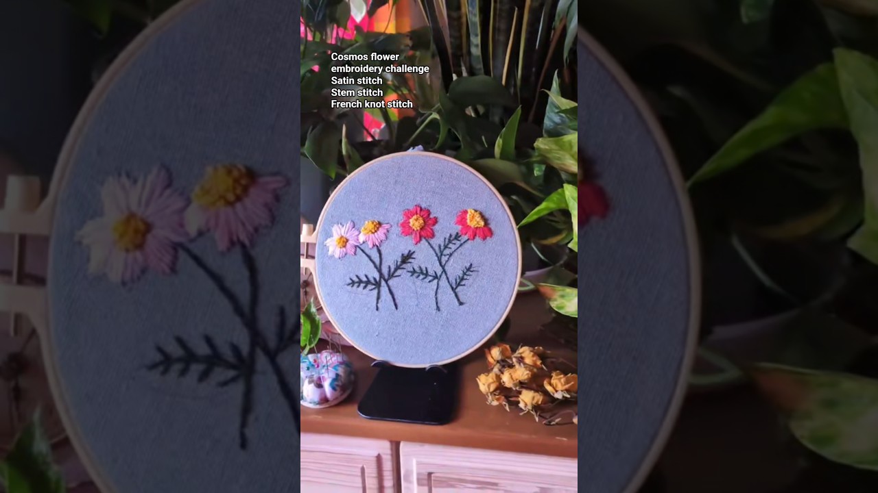 embroidery is satisfying art work at home 🙆 #cosmos #embroidery #artwork
