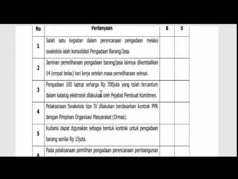 PEMBAHASAN  CONTOH SOAL SERTIFIKASI PENGADAAN BARANG DAN JASA