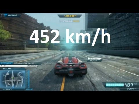 Need For Speed Most Wanted 2 (2012) – Koenigsegg Agera R ( Extra ) – TopSpeed @ 452 kmh / 282,5 mph