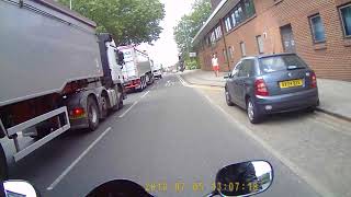 Dick lorry driver on the phone