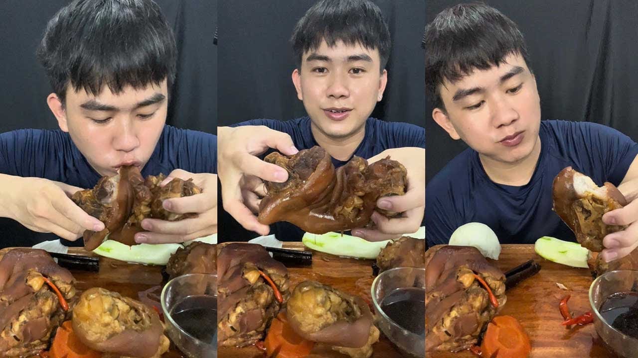 Ăn Nguyên Mâm Giò Heo Kho Nước Tương Quá Ngon | Pork Legs With Soy Sauce | Tùn Thích Mukbang