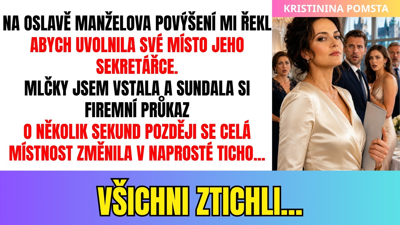 Na banketu k povýšení mého manžela mě před celým vedením požádal, abych vstala a uvolnila místo jeho mladé sekretářce. „Aspoň dnes mi nedělej ostudu,“ zašeptal. Vstala jsem, sundala si kartu s...