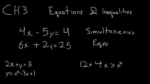 Equations & Inequalities (CH3: Pure Mathematics 1)