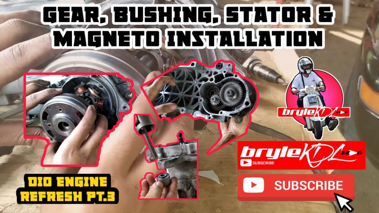 Honda Dio Gear box Bearing, bushing, stator and installation Engine Refresh pt.3 YouTube