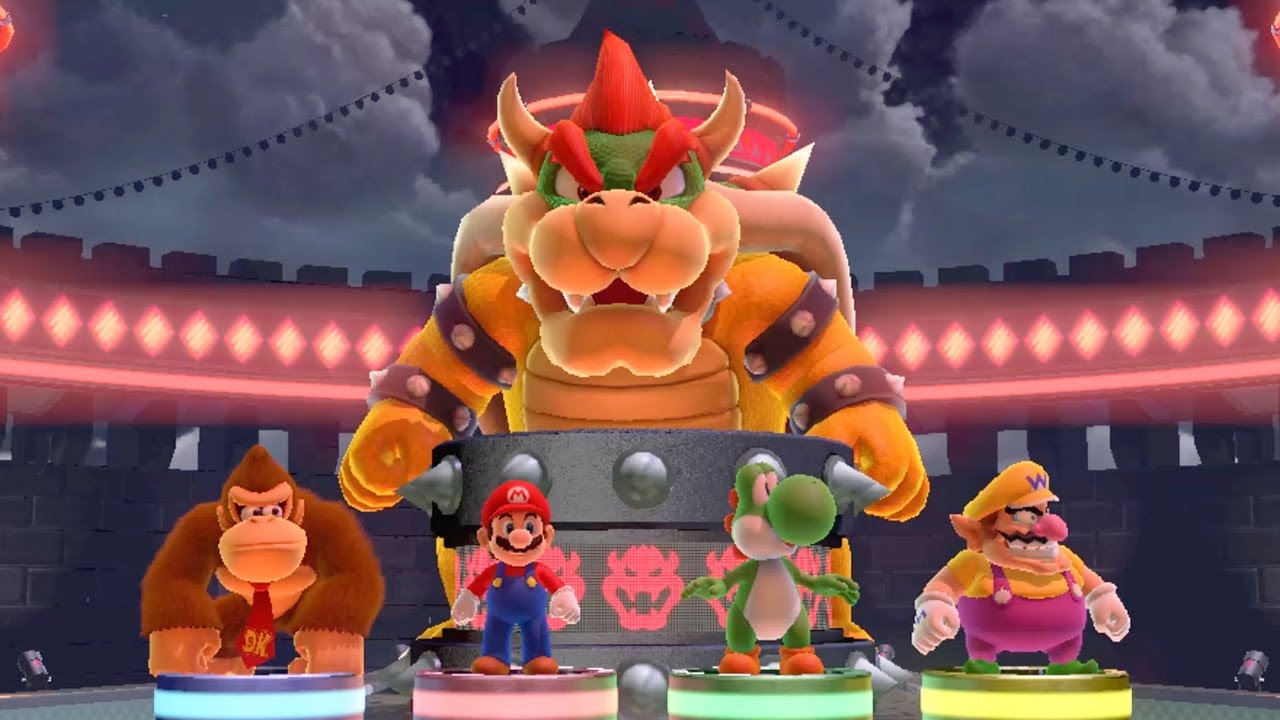 Mario Party 10 Minigame Whimsical Waters - Donkey Kong vs Wario vs Mario vs Yoshi (Very Hard)