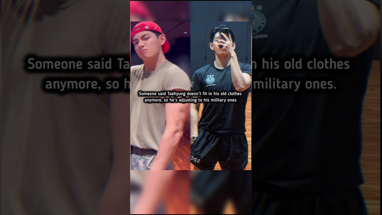 Taehyung outgrew his old fits—military it is! 