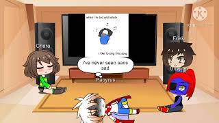 Chara, Frisk, Papyrus and Undyne react to Sans Happy Song | Gacha Life