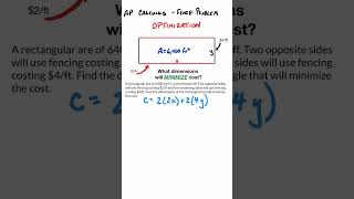 Calculus Optimization - The Fence Problem #shorts #short #calculus