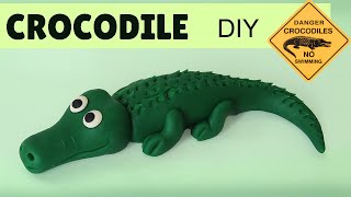  Making MINIATURE CROCODILE - How to Make Easy Polymer Clay, Play doh, Fondant Tutorial DIY