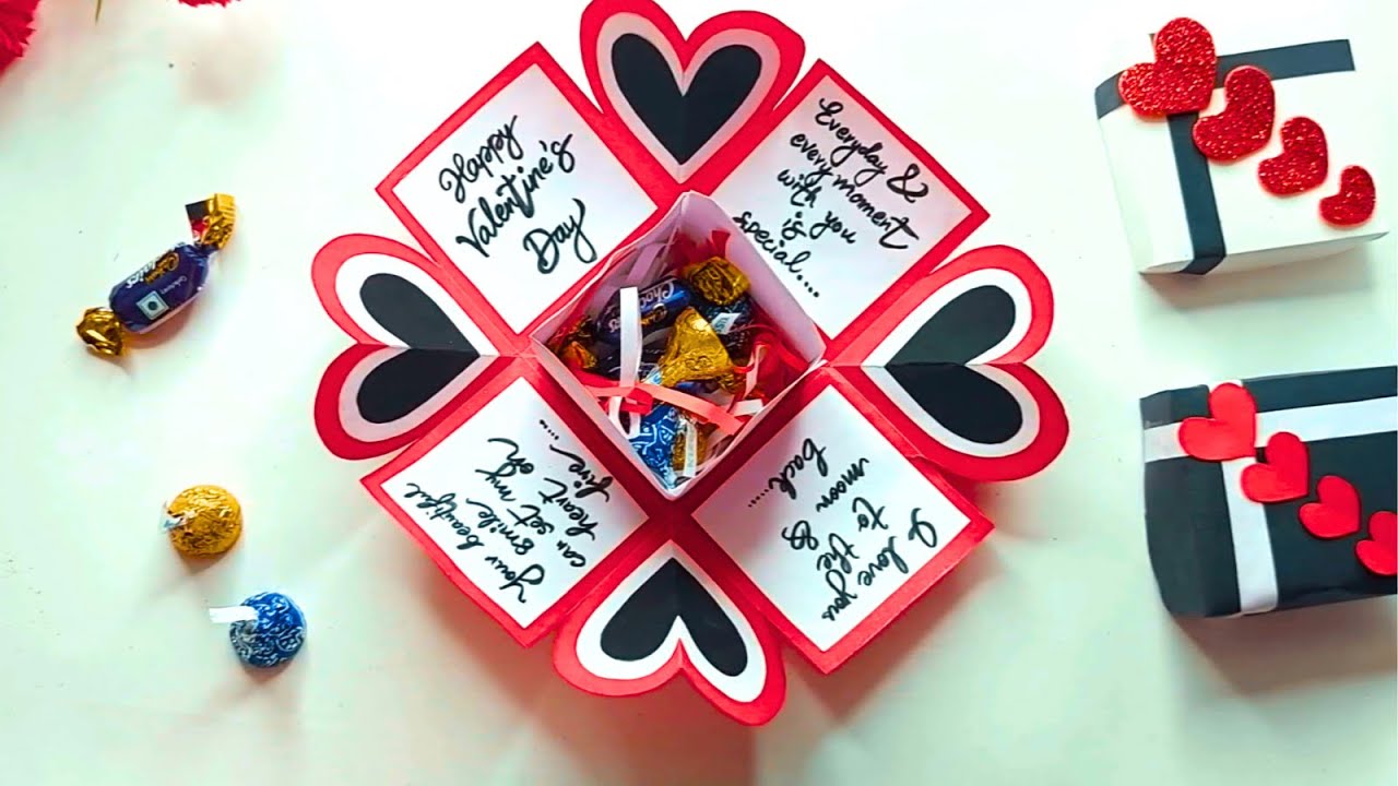 Chocolate Explosion Box | How to make explosion Box | Valentine's Day ...