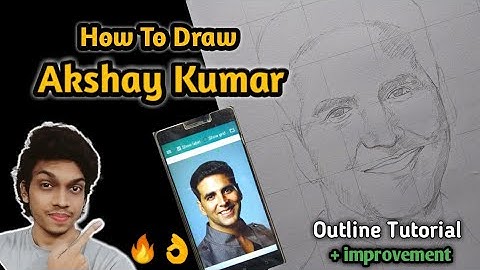 How To Draw Akshay kumar step by step sketch Tutorial / Outline Tutorial Akshay kumar 🔥👌
