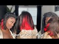 RED 😍Peakaboo Highlights Transparent Wig Install Ft. MEGALOOK HAIR